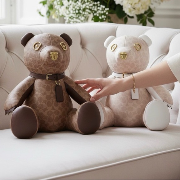 Coach Collectible Bear In Signature Canvas Gold Sand Chalk NWT - Picture 4 of 4